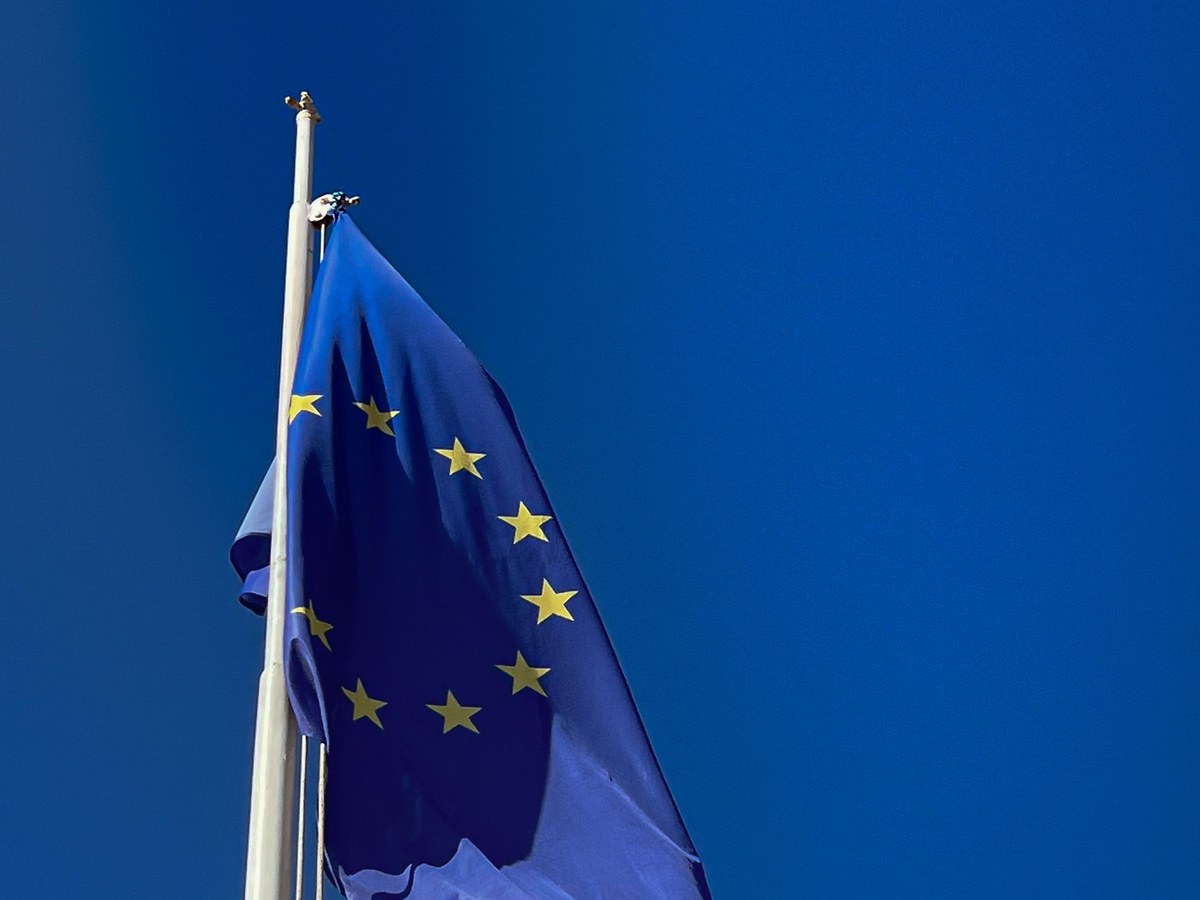 Flag of the European Union with its circle of gold stars